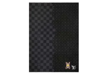 Pre-owned Louis Vuitton X Nigo Damier Giant Wave Monogram Stole In Gris