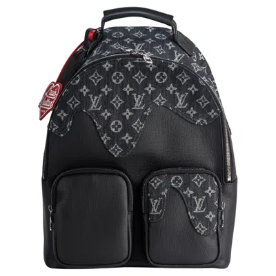 Pre-owned Louis Vuitton X Nigo Denim Backpack Bnib In Black