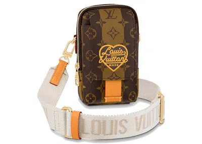Pre-owned Louis Vuitton X Nigo Flap Double Phone Pouch In Brown