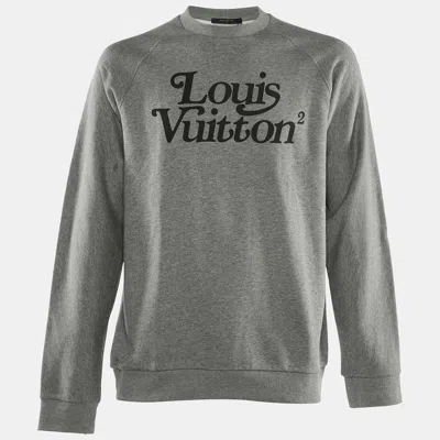 Pre-owned Louis Vuitton X Nigo Grey Logo Print Cotton Sweatshirt Xxl
