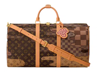 Pre-owned Louis Vuitton X Nigo Keepall Bandouliere 50 In Brown