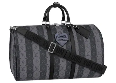 Pre-owned Louis Vuitton X Nigo Keepall Bandouliere 55 Monogram Stripes In Eclipse