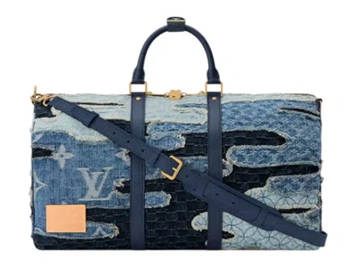 Pre-owned Louis Vuitton X Nigo Keepall Bandouliere Denim Boro Landscape In Multi
