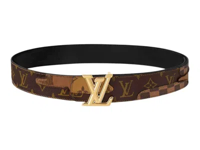 Pre-owned Louis Vuitton X Nigo Lv Dimension Monogram Landscape 40mm Reversible Belt In Brown