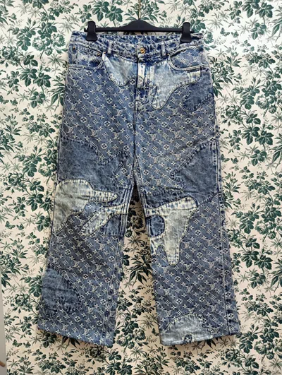 Pre-owned Louis Vuitton X Nigo 'lv Made' Monogram Patchwork Denim Jeans