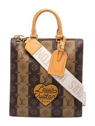 Pre-owned Louis Vuitton X Nigo Lv Monogram Louis Vuitton Sac Plat Pm In Brown