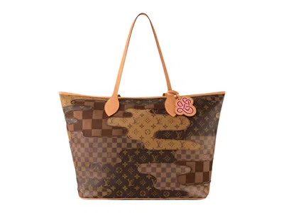 Pre-owned Louis Vuitton X Nigo Nevereverfull Tote In Brown