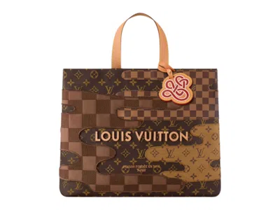 Pre-owned Louis Vuitton X Nigo Shopper Tote Mm In Brown