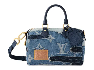 Pre-owned Louis Vuitton X Nigo Speedy Bandouliere Denim In Blue