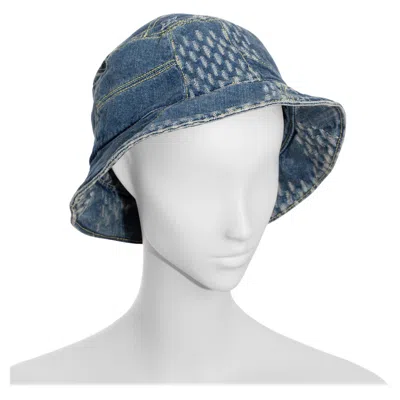 Pre-owned Louis Vuitton X Nigo Washed Denim Bucket Hat In Gray