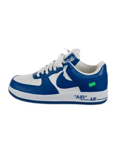 Pre-owned Louis Vuitton X Nike Air Force 1 Low 'white Team Royal' Athletic Sneakers In Blue