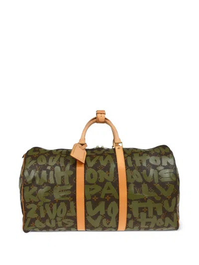 Pre-owned Louis Vuitton X Stephen Sprouse 2001 Keepall 50 Travel Bag In 褐色