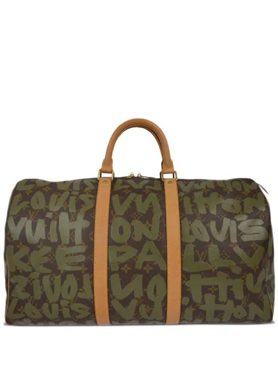 Pre-owned Louis Vuitton X Stephen Sprouse 2001 Keepall 50 Travel Bag In Green