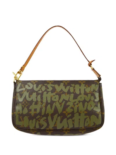Pre-owned Louis Vuitton X Stephen Sprouse 2001 Pochette Accessoires Clutch Bag In Green