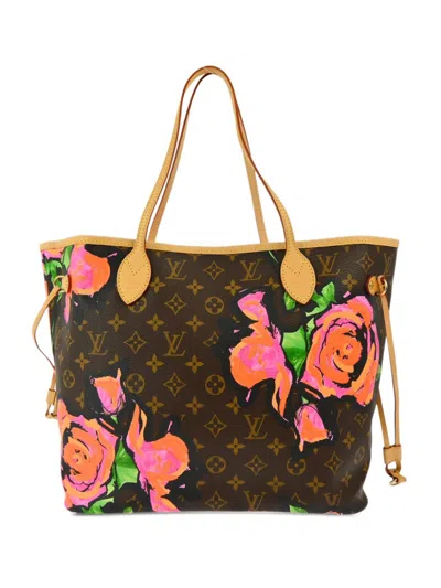 Pre-owned Louis Vuitton 2008 X Stephen Sprouse Rose Neverfull Tote Bag In ブラウン