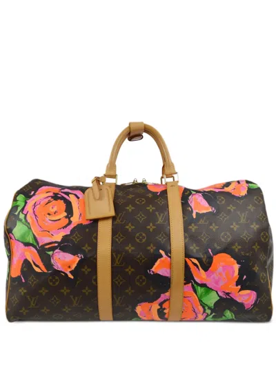Pre-owned Louis Vuitton X Stephen Sprouse 2008  Keepall 50 Travel Bag In Brown