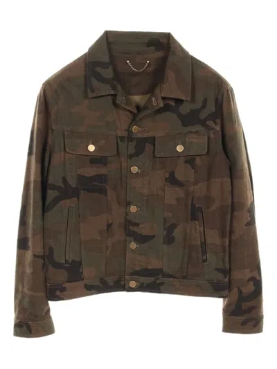Pre-owned Louis Vuitton X Supreme 10's Camouflage Denim Jacket In Green