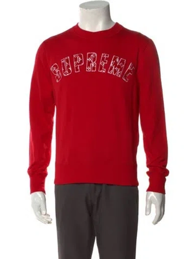 Pre-owned Louis Vuitton X Supreme 2017 Graphic Print Sweatshirt In Red