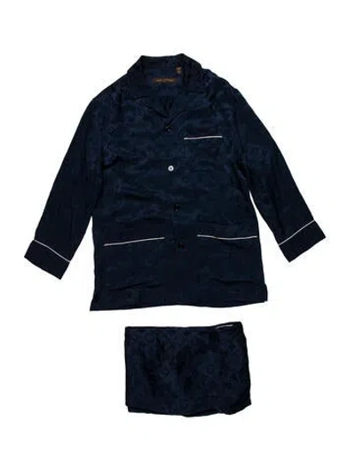 Pre-owned Louis Vuitton X Supreme 2017 Jacquard Pajama Set Pajama Set In Blue