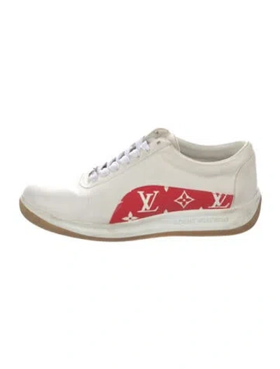 Pre-owned Louis Vuitton X Supreme 2017 Lv Monogram Sneakers In White