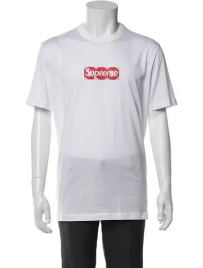 Pre-owned Louis Vuitton X Supreme 2017 Lv Monogram T-shirt W/ Tags In White
