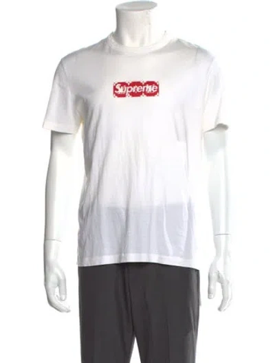 Pre-owned Louis Vuitton X Supreme 2017 Lv Monogram T-shirt In White