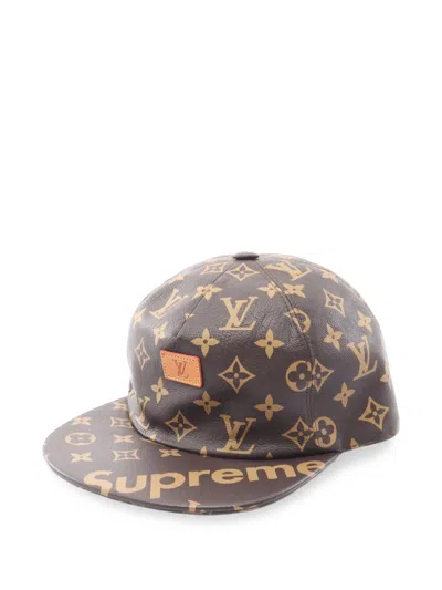 Pre-owned Louis Vuitton X Supreme 2017 Monogram 5-panel Cap In Brown