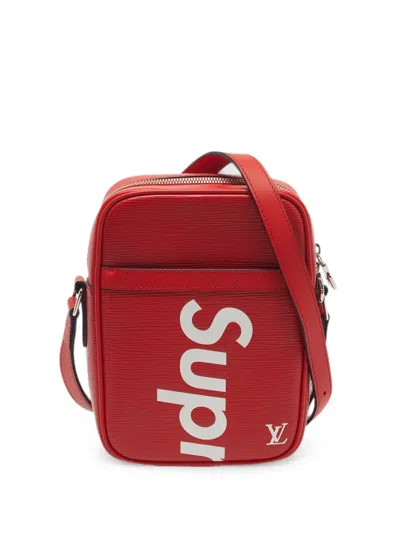 Pre-owned Louis Vuitton X Supreme 2017 Pm Danube Shoulder Bag In Red