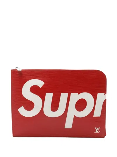 Pre-owned Louis Vuitton X Supreme 2017 Pochette Jules Gm Clutch Bag