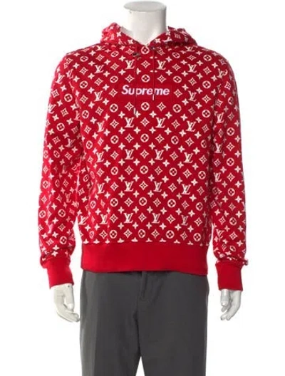 Pre-owned Louis Vuitton X Supreme 2017 Signature Logo Hoodie In Multi
