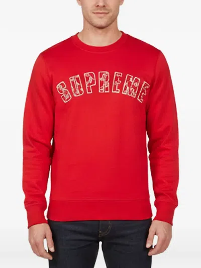 Pre-owned Louis Vuitton X Supreme Arc Logo Crew-neck Sweater In Red