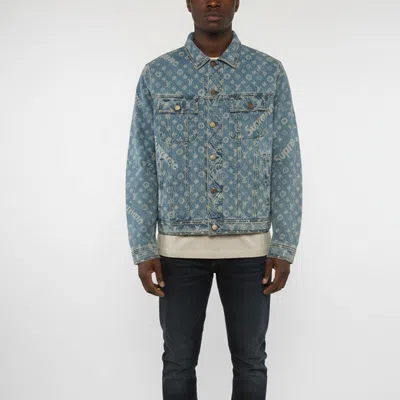 Pre-owned Louis Vuitton X Supreme Blue Denim Monogram Jacquard Trucker Jacket Xxxl