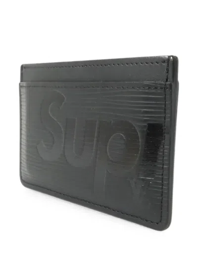 Pre-owned Louis Vuitton X Supreme Epi Card Holder In Black