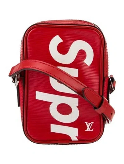 Pre-owned Louis Vuitton X Supreme Epi Leather Louis Vuitton Danube In Red
