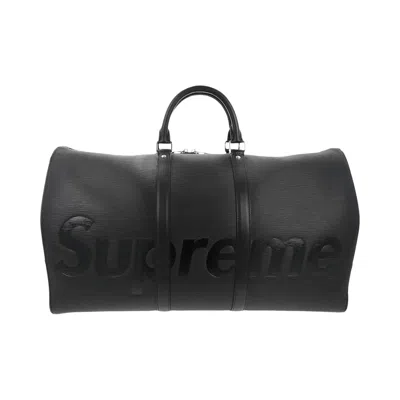 Pre-owned Louis Vuitton X Supreme Keepall Bandouliere 'black'