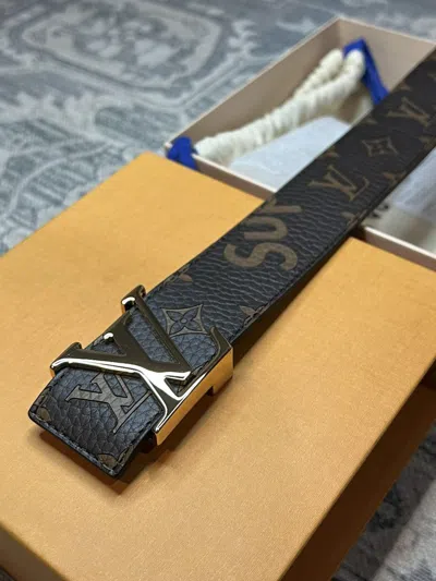 Pre-owned Louis Vuitton X Supreme Louis Vuitton Belt In Brown