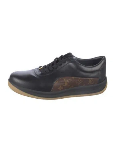 Pre-owned Louis Vuitton X Supreme Lv Monogram Leather Sneakers In Blue