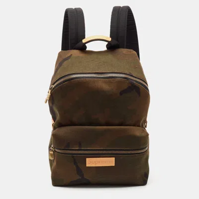 Pre-owned Louis Vuitton X Supreme Monogram Camouflage Apollo Backpack In Green