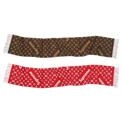 Pre-owned Louis Vuitton X Supreme Monogram Scarf 'red' | Men's Size Onesize