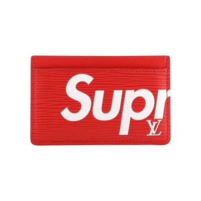 Pre-owned Louis Vuitton X Supreme Porte Carte Simple 'red'