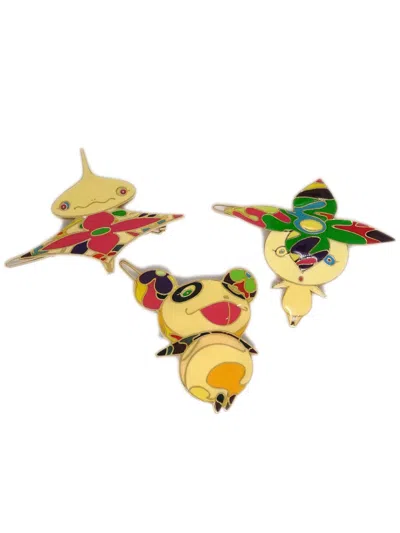 Pre-owned Louis Vuitton X Takashi Murakami 1990-2000s Onion Head Flower Boy Barrettes In Gold