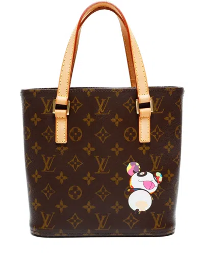 Pre-owned Louis Vuitton X Takashi Murakami 2004 Panda Vavin Pm Monogram Tote Bag In Brown