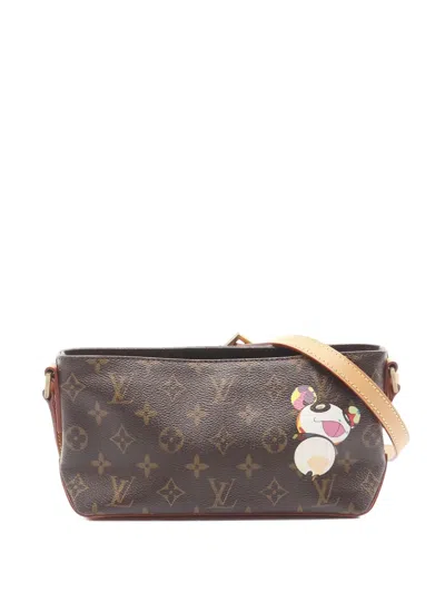 Pre-owned Louis Vuitton X Takashi Murakami 2004 Trotter Panda Shoulder Bag In Brown