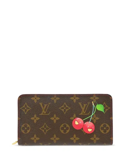 Pre-owned Louis Vuitton X Takashi Murakami 2005 Monogram Cherry Wallet In Brown
