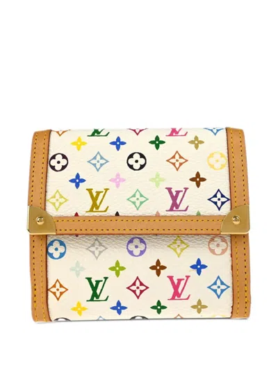 Pre-owned Louis Vuitton X Takashi Murakami 2005 Monogram Multicolour Wallet In White