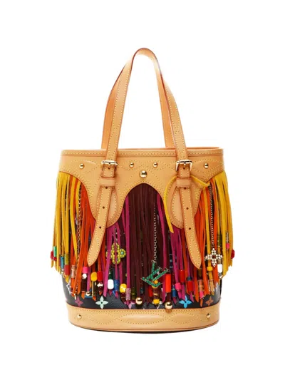 Pre-owned Louis Vuitton X Takashi Murakami 2006 Monogram Fringed Tote Bag In Black