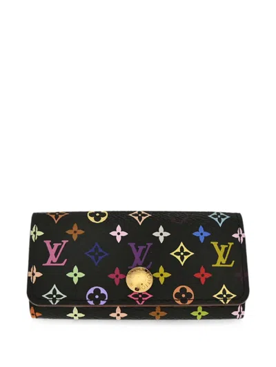 Pre-owned Louis Vuitton X Takashi Murakami 2008 Multiclés 4 Monogram Multicolor Key Case In Black