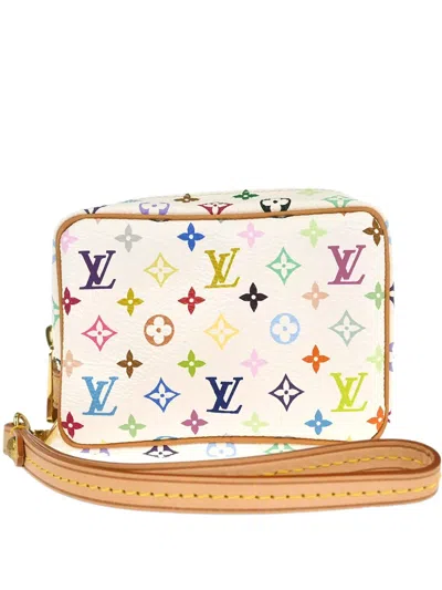 Pre-owned Louis Vuitton X Takashi Murakami 2008 Trousse Wapity Clutch Bag In White