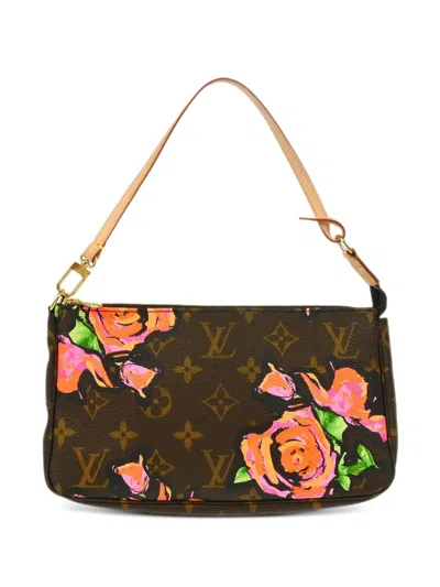 Pre-owned Louis Vuitton X Takashi Murakami 2009 Pochette Accessories Clutch Bag In Brown