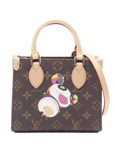 Pre-owned Louis Vuitton X Takashi Murakami 2010s On The Go Bb Tote Bag In Brown
